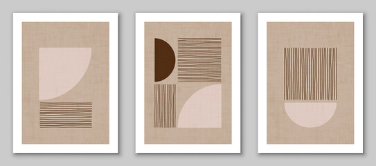 Set of abstract geometric backgrounds. Modern  composition, design for cover, wallpaper,  home decoration, wall art.