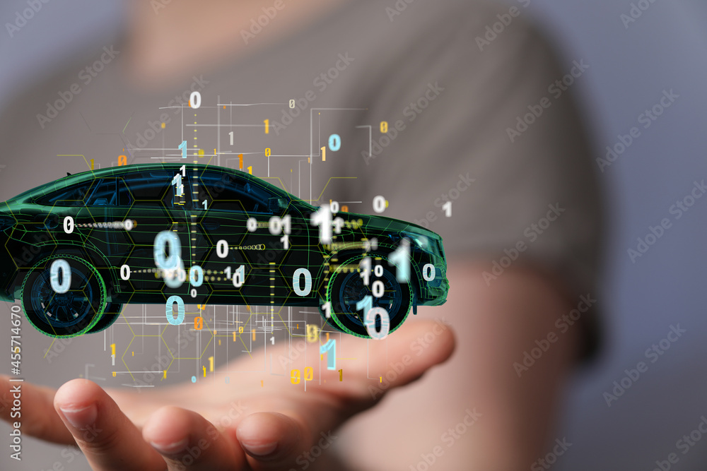 Poster driverless autonomous vehicle with lidar technology