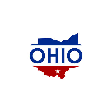 Ohio Map vector logo illustration.