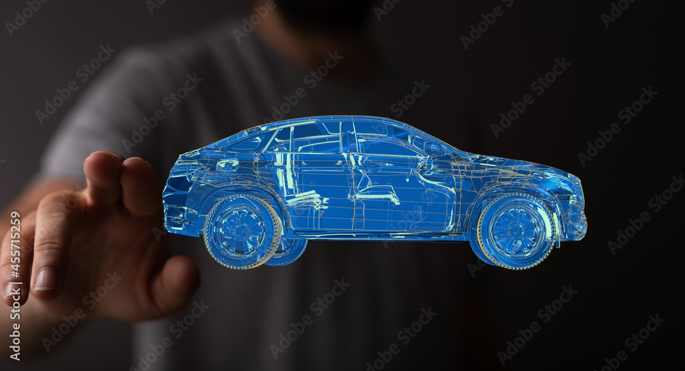 Poster driverless autonomous vehicle with lidar technology