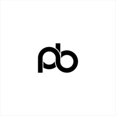 Fototapeta na wymiar initial letter pb modern linked circle round lowercase logo black white