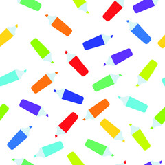 vector pattern with markers. flat pattern image with multicolored felt-tip pens
