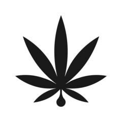 Cannabis Leaf (Marijuana) Oil Droplet Icon