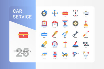 Car Service icon pack for your website design, logo, app, UI. Car Service icon flat design. Vector graphics illustration and editable stroke.