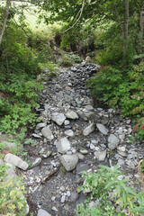 Ruisseau de montagne qui s'assèche