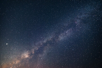 close-up detail from the milky way with stars field