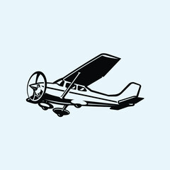 Small Plane Flying Vector Light Aircraft Flying Vector Isolated