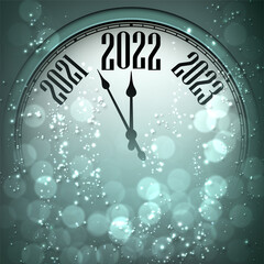 Fototapeta na wymiar Clock hands showing 2022 year.