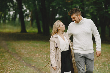 Beautiful couple spend time outside