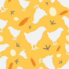 puppy chicken seamless pattern