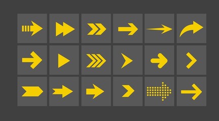 Arrow icon vector set. Vector isolated illustration