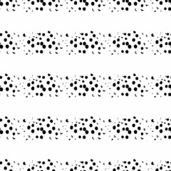 Vector Round Brush Seamless Pattern Grange Circle. Dot Spot Minimalist Geometric Design in Black Color with Dots and Spots. Modern Grung Collage Background for kids fabric