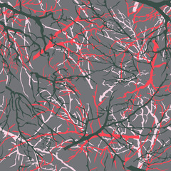 Forest branches of trees. Nature. Vector pattern for fabric.