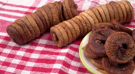 Fresh Figs or Anjeer fruit healthy vegan food concept organic dry fruits on wooden background.