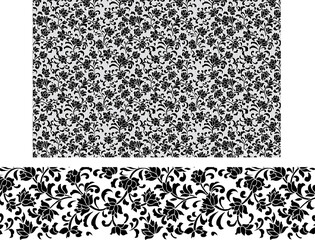 Seamless Black And White Border For Textile Fabrics Royalty Free Cliparts, And Stock Illustration