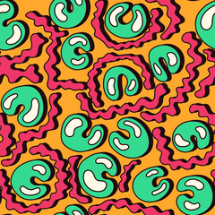 Abstract seamless pattern with cute shapes 