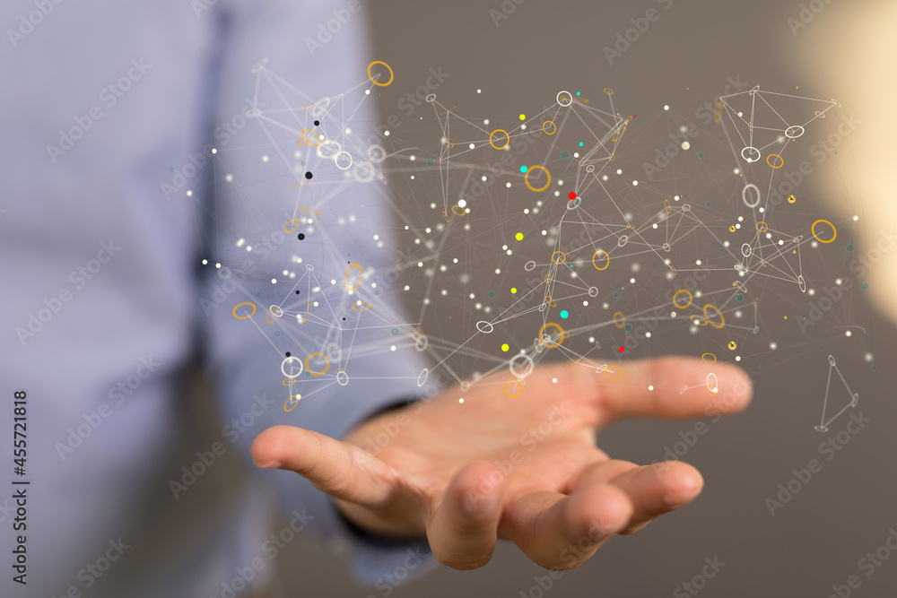 Poster technology background. big data concept. binary