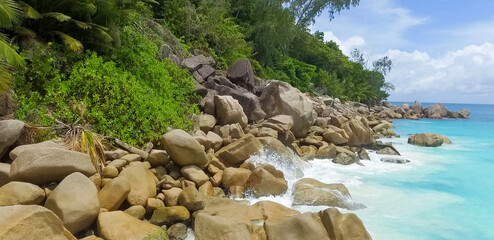 Beautiful aerial view of Seychelles Island