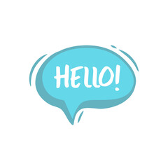Hello word on speech bubble. Bubble speech phrase cartoon. Chat balloon colorful chat message. Vector stock