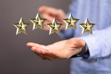 ranking and rating with businessman is touching virtua