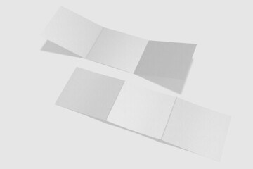 Square trifold brochure mockup