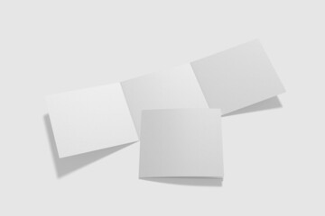 Square trifold brochure mockup