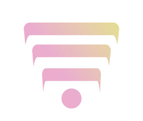 Wifi icon in flat style, gradient color white background