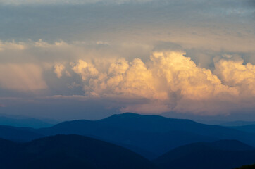 clouds in the mountains