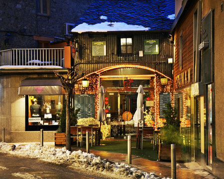 Avinguda Meritxell in Andorra la Vella. Andorra