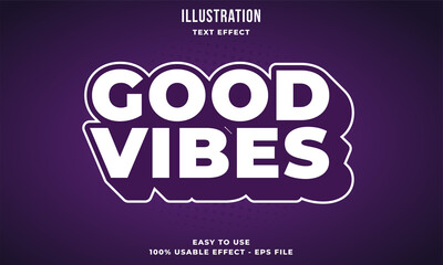 good vibes editable text effect template with abstract style use for business brand and company logo  