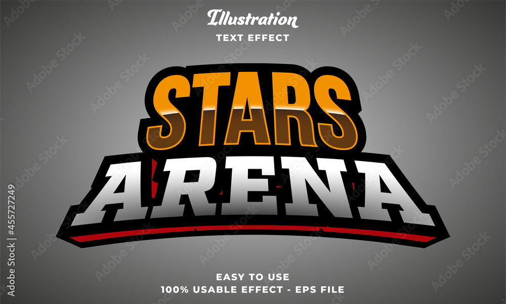 Fototapete stars arena editable text effect template with abstract style use for business brand and company log