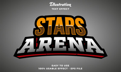 stars arena editable text effect template with abstract style use for business brand and company logo   - obrazy, fototapety, plakaty