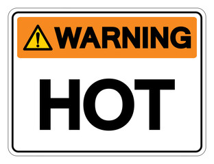 Warning Hot Symbol Sign,Vector Illustration, Isolate On White Background Label. EPS10