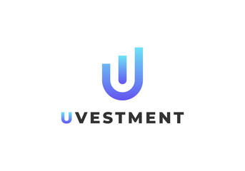Creative digital financial marketing with letter U icon logo design color editable vector illustration. trading logo. investment logo.  © Aji bayu