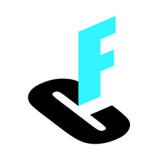 letter c and f vector icon