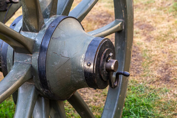 black wooden van wheel close up traditional spoked