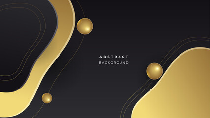 Abstract black background with gold elements