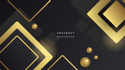 Abstract black background with gold elements