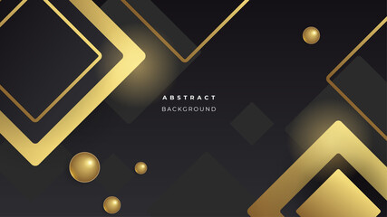 Modern abstract black background with gold element composition
