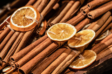 cinnamon sticks and orange slice decor christmas