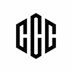 Initial three letter CCC logo hexagon