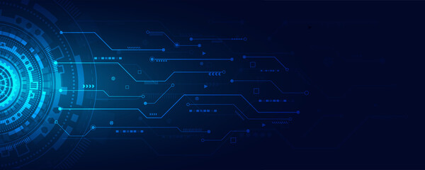 Circle technology background.Futuristic concept with circuit board.