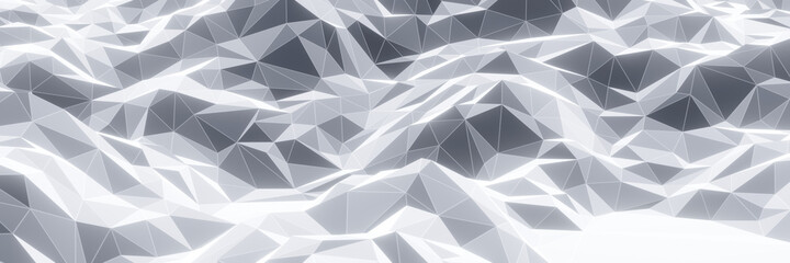 Obraz premium 3D low polygon topographic mountain. Mesh terrain.