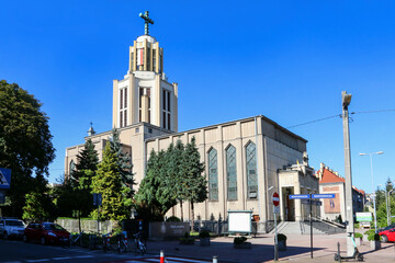 Fototapeta na wymiar KRAKOW, POLAND - SEPTEMBER 06, 2021: St. Stanisław Kostka church in Debniki quarter, Krakow, Poland.