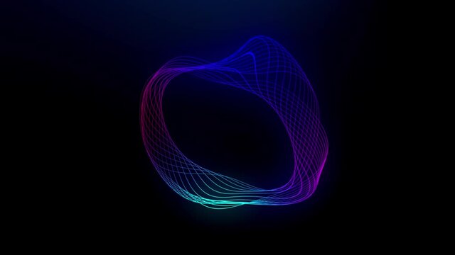 3d rendering of organic neon waves animation flowing smoothly as screensaver or background for animated logo design