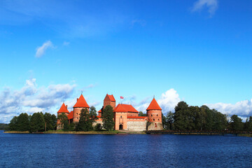 Naklejka premium The watercastle Trakai in Lithuania, baltic states, europe