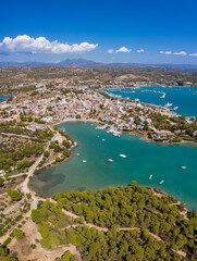 Fototapeta premium View of the picturesque coastal town of Porto Heli, Peloponnese, Greece.