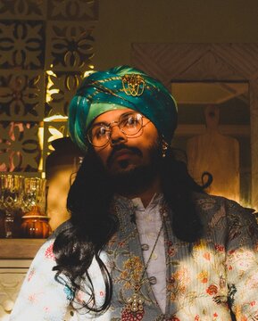 Man wearing traditional Indian outfit and turban