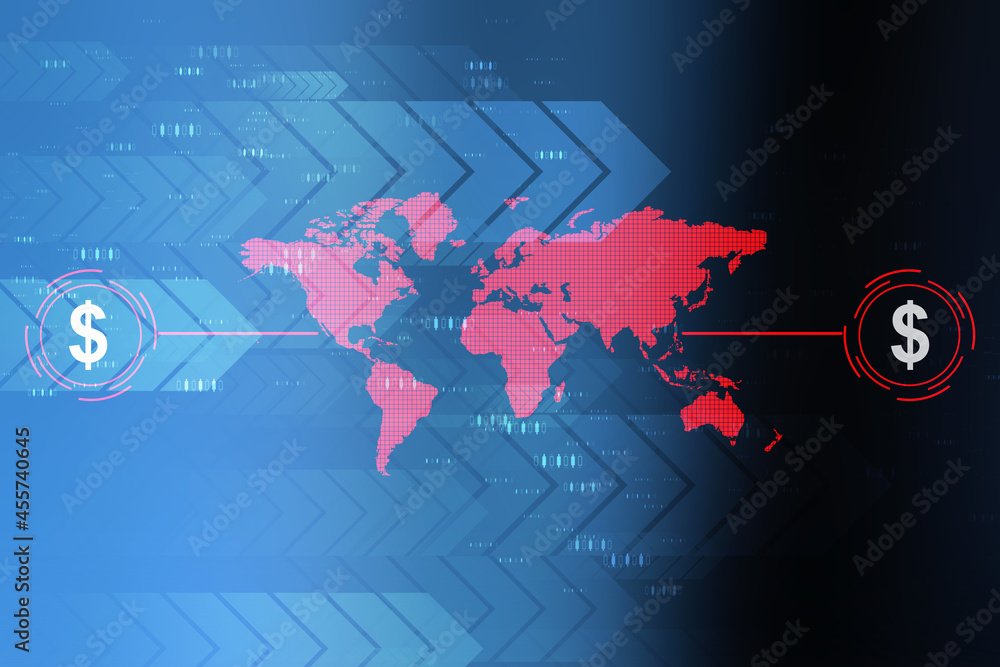 Poster 2d digital abstract business networking background
