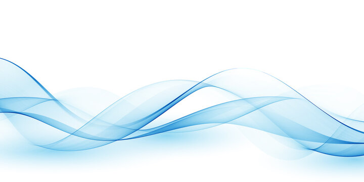 Blue transparent smoky stream of waves. Abstract design element.Vector background © lesikvit